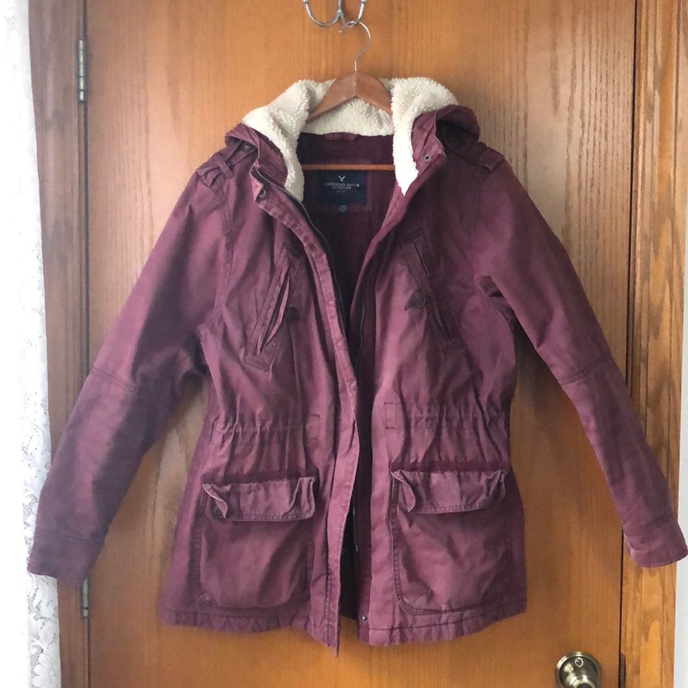 American Eagle Outfitters Large Purple Parka